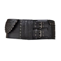 Tom Ford for Yves Saint Laurent F/W 2001 Wide Leather Belt with Secret Pocket 