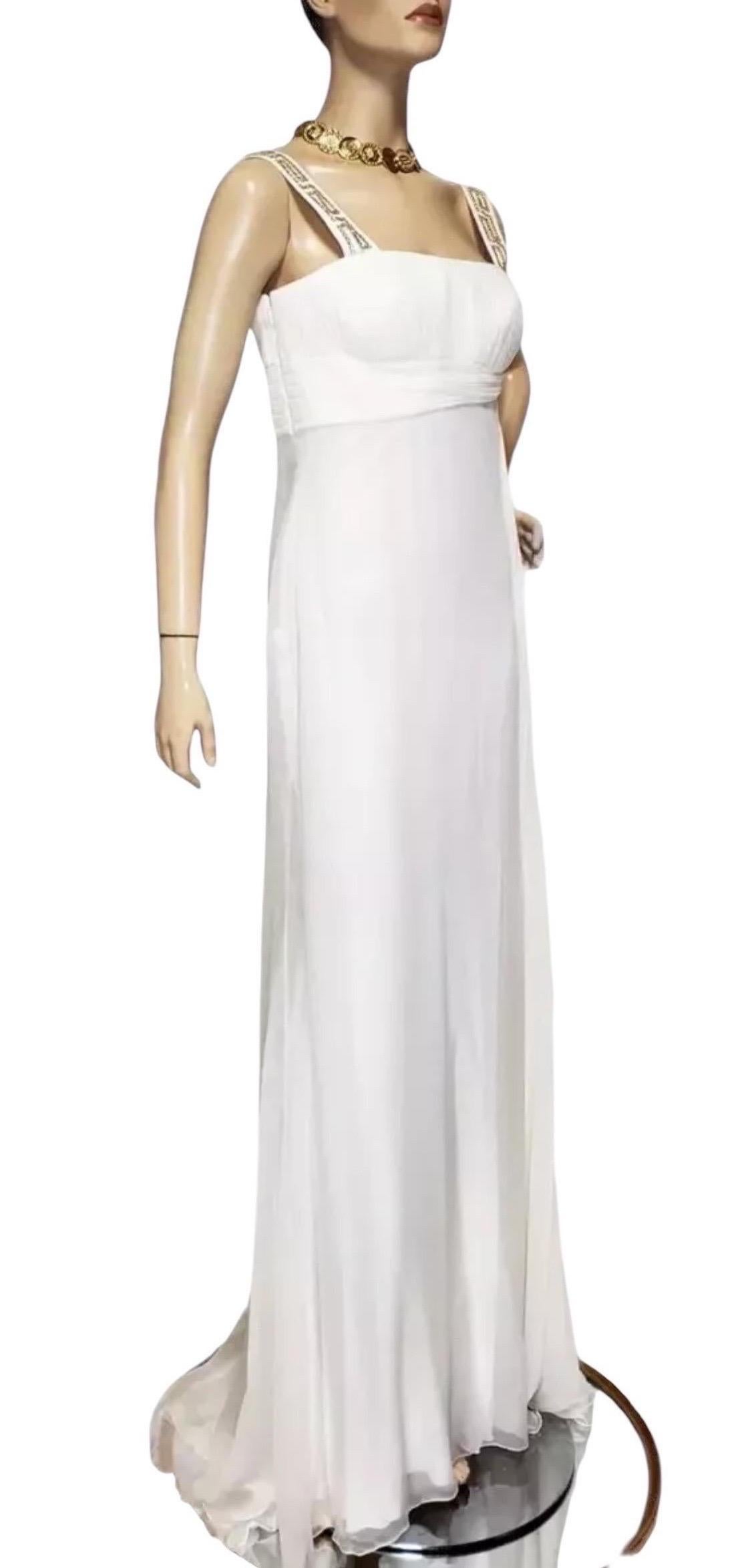 Abito da sposa vintage bianco impreziosito da cristalli Versace 44 - 8 In condizioni Nuovo in vendita a Montgomery, TX