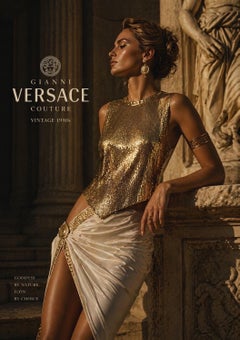 F/W 1994 Vintage Gianni Versace Couture Gold Metal Mesh Oroton Chainmail Top