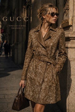 Vintage Gucci Limited Edition Embroidered and Beaded Trench Coat NWT