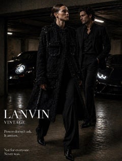 F/W 2010 Vintage Lanvin black embellished boucle tweed coat 40 - 8 NWT