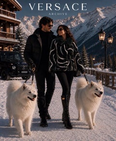 New Versace Black Mink Fur Jacket 38