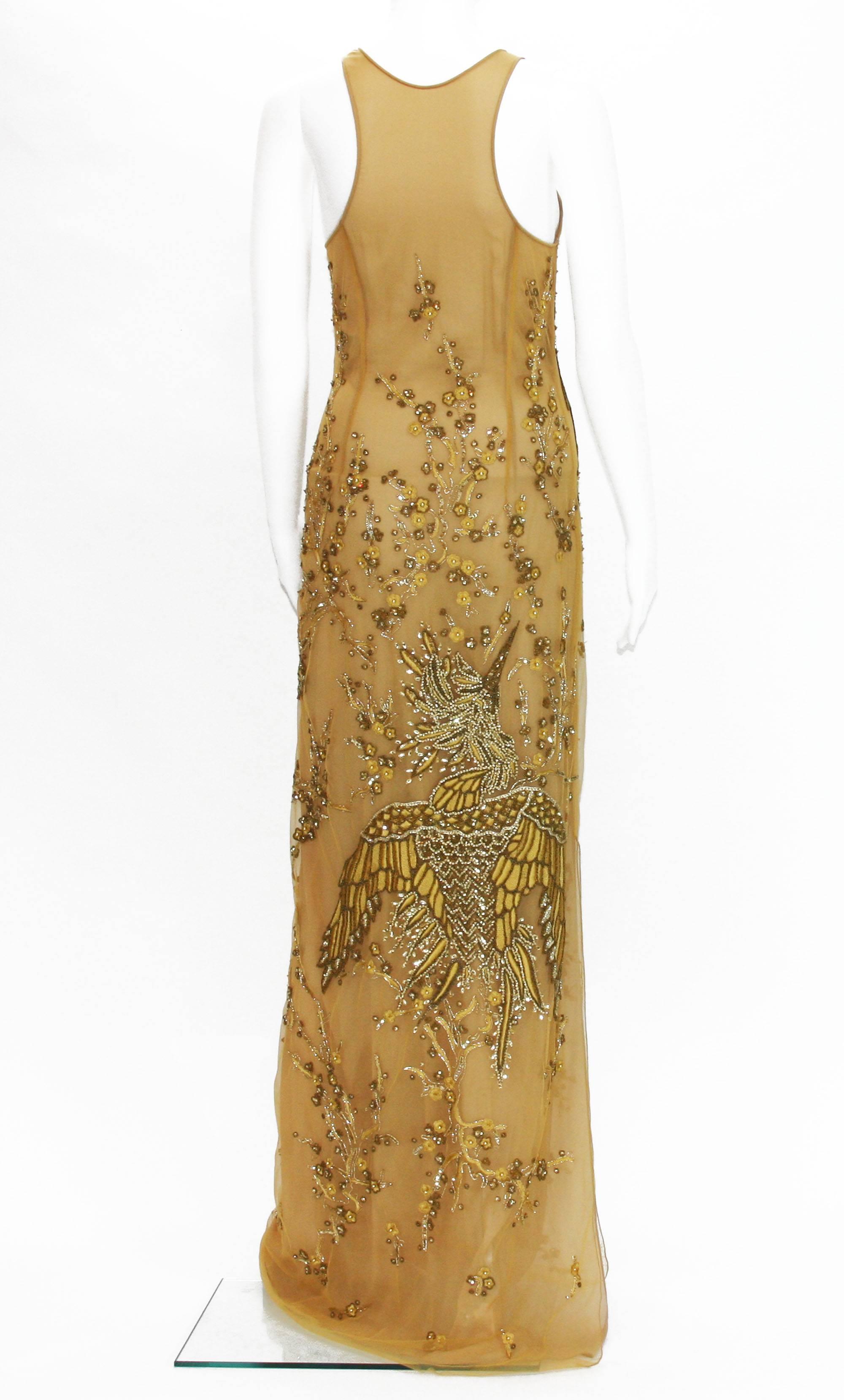 New Emilio Pucci Incredible Fully Beaded and Embroidered Dress Gown 42 In New Condition In Montgomery, TX