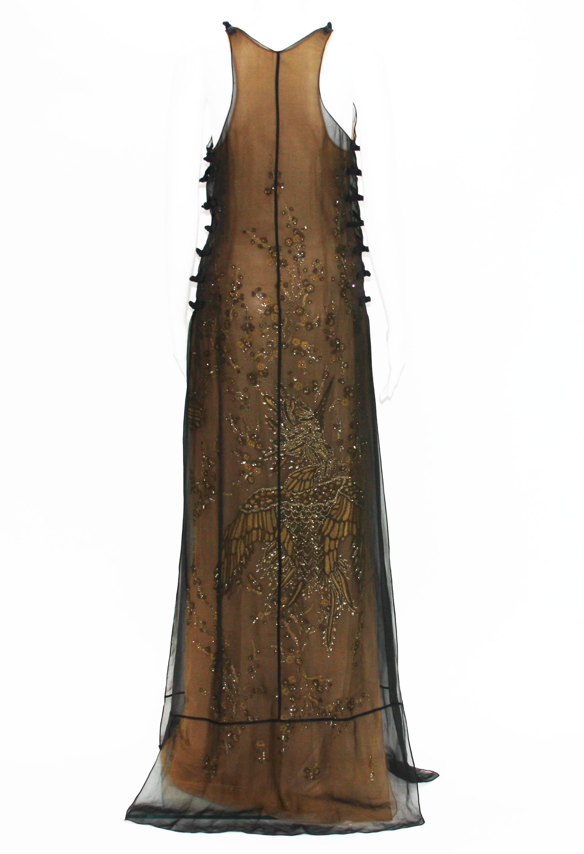 New Emilio Pucci Incredible Fully Beaded and Embroidered Dress Gown 42 4