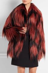 Famous GUCCI Diamond Long Hair Goat Fur Coat Jacket Handwoven  42
