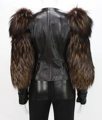 Tom Ford for Gucci F/W 2003 Runway Collection Fur Leather Brown Jacket It 38