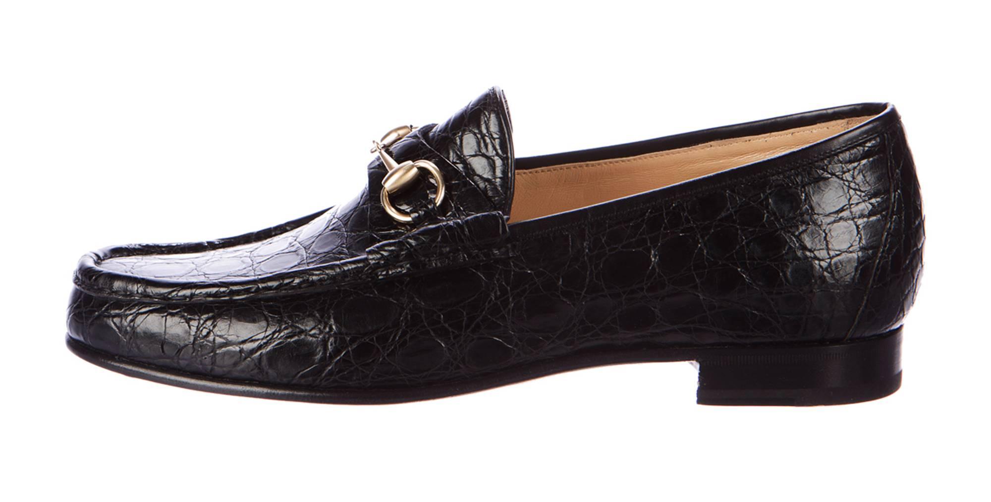 gucci alligator loafers