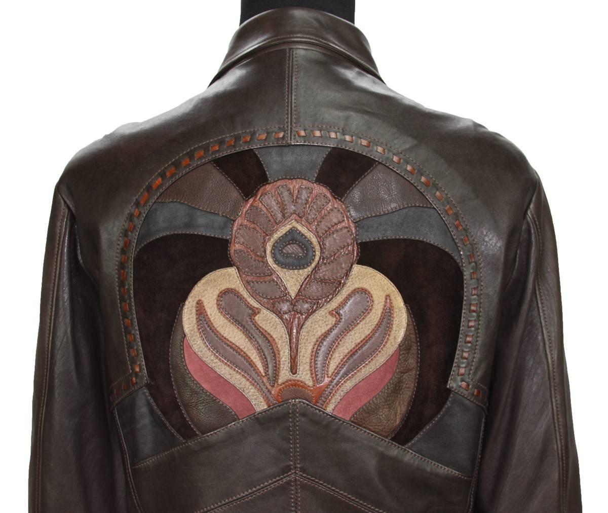 Black Rare Tom Ford for Gucci Runway Men's Leather Western Jacket S/S 2004 It.54