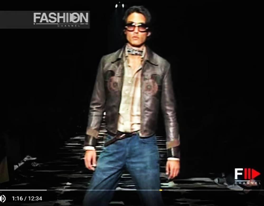 Rare Tom Ford for Gucci Runway Men's Leather Western Jacket S/S 2004 It.54 In Excellent Condition In Montgomery, TX