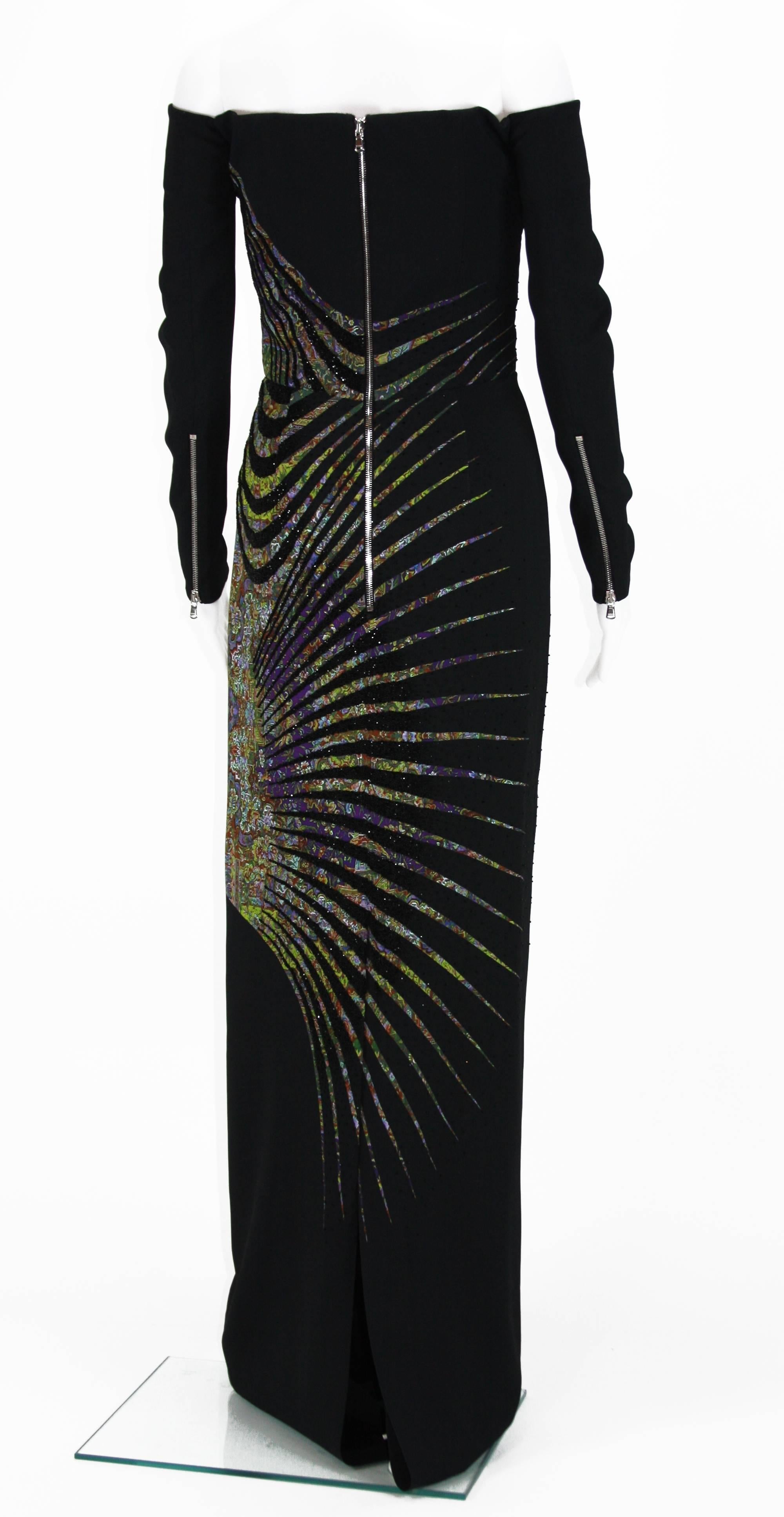 Women's New ETRO Campaign Black Micro Beaded Dress Gown It. 40 