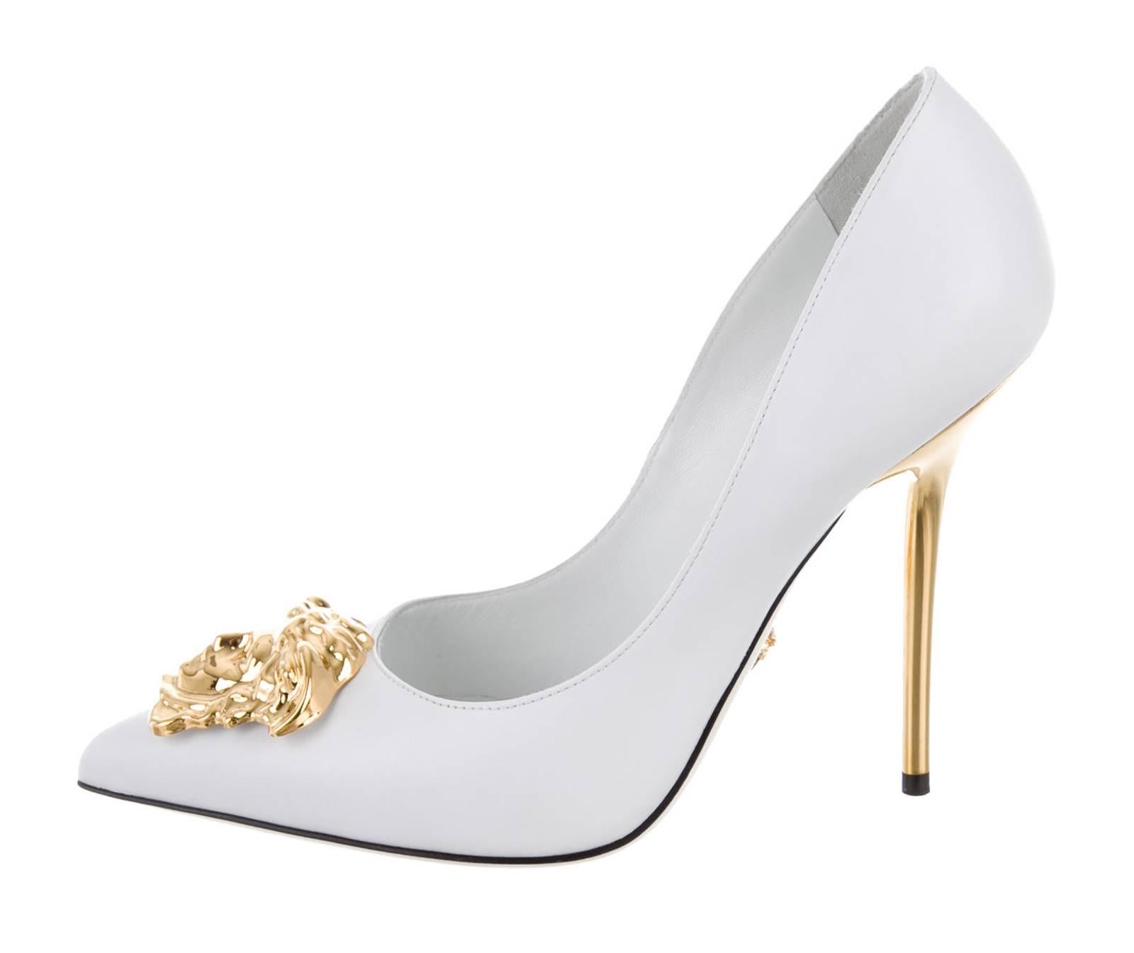 versace white heels