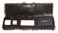 New Rare Tom Ford for Yves Saint Laurent S 2002 Runway Brown Ring Leather Clutch