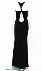 TOM FORD for GUCCI 2004 Black Open Back Dress Gown with SWAROVSKI Crystals 38
