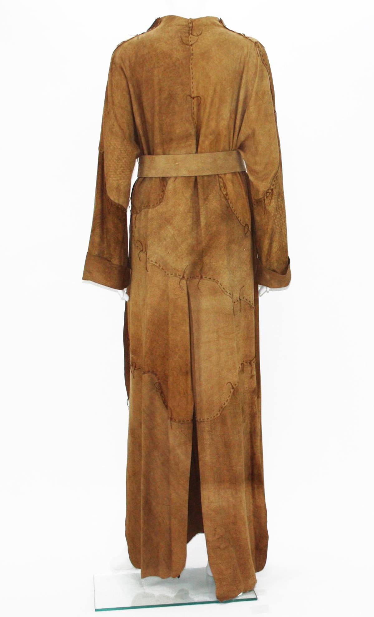 Super Rare Tom Ford for Yves Saint Laurent S/S 2002 Safari Collection Suede Coat In Excellent Condition In Montgomery, TX