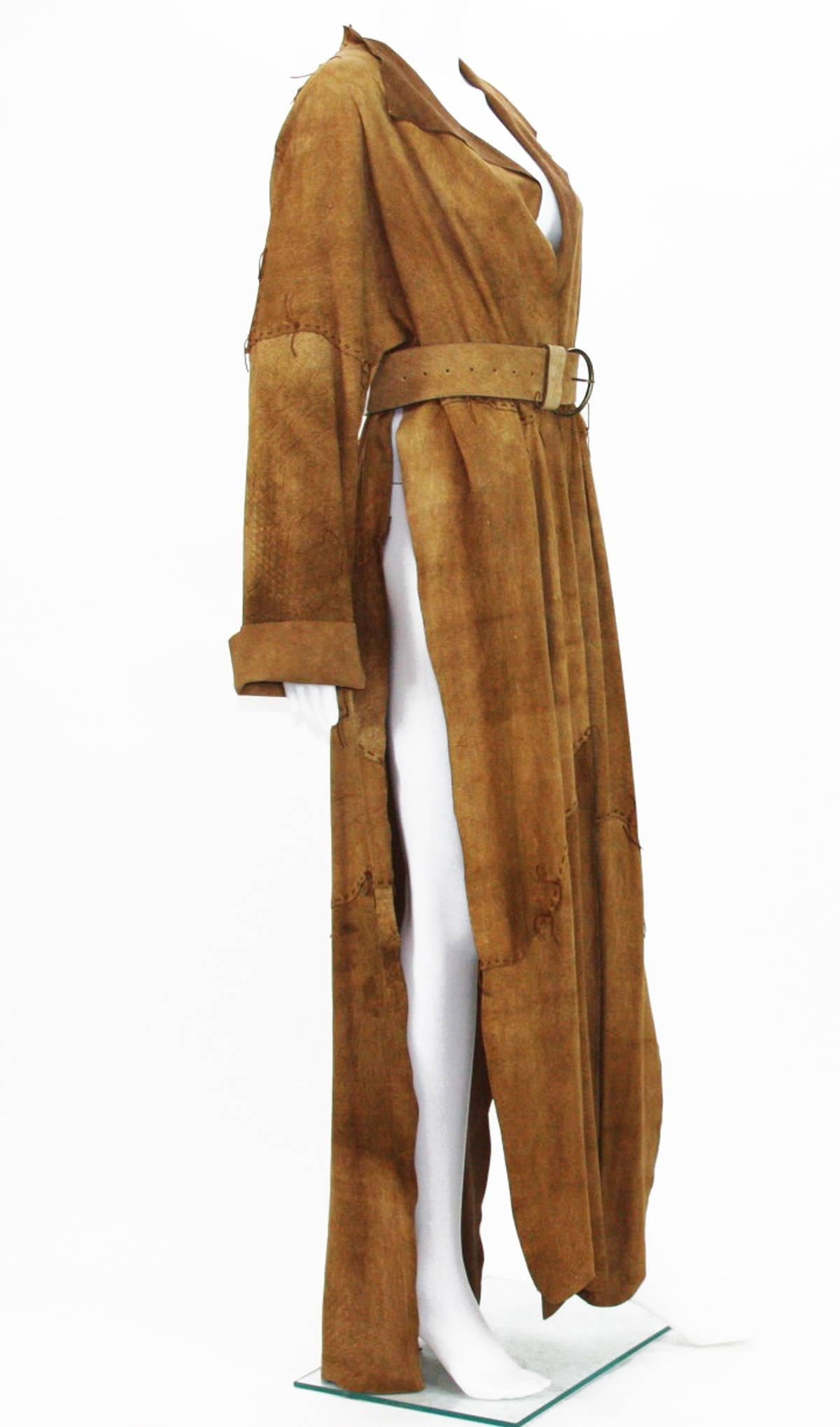 Women's Super Rare Tom Ford for Yves Saint Laurent S/S 2002 Safari Collection Suede Coat