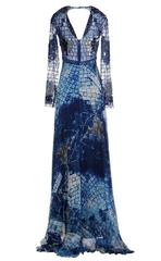NWT ZUHAIR MURAD Embellished Ocean Blue Silk Dress Gown Italian 38 - US 2