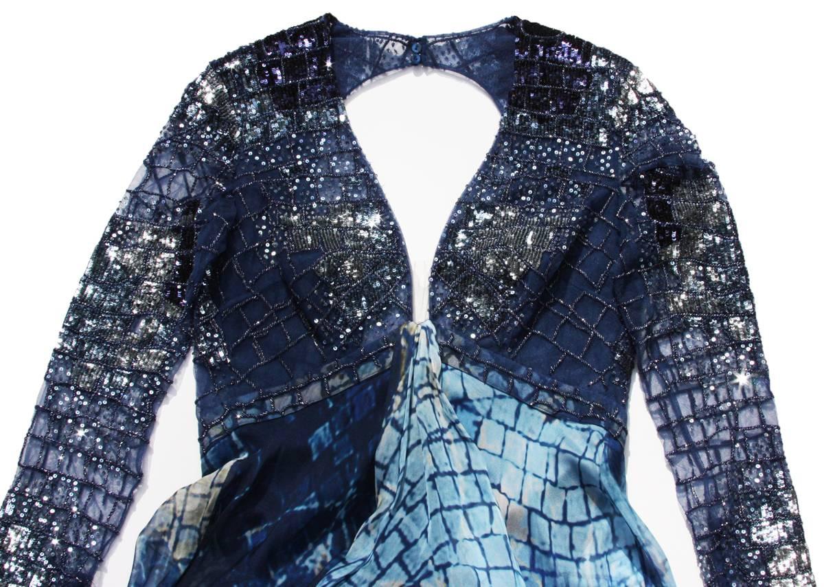 Robe italienne ZUHAIRURAD embellie bleu océan 38 - US 2, neuve avec étiquette Pour femmes en vente