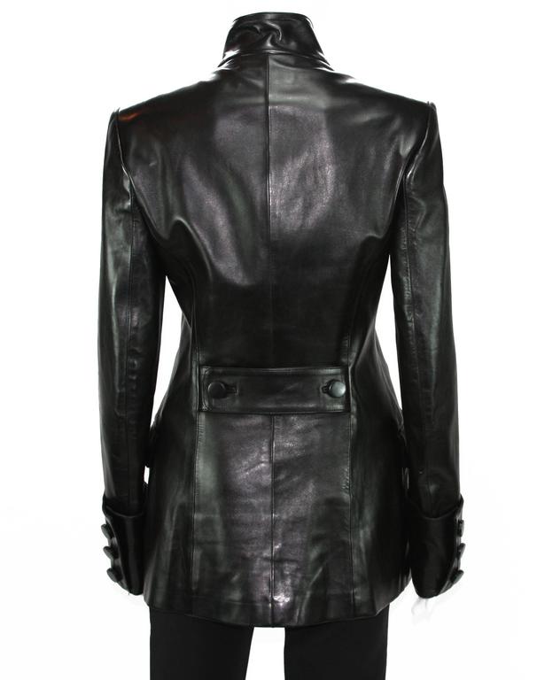 Tom Ford for Yves Saint Laurent F/W 2001 Leather Military Jacket It 38 ...