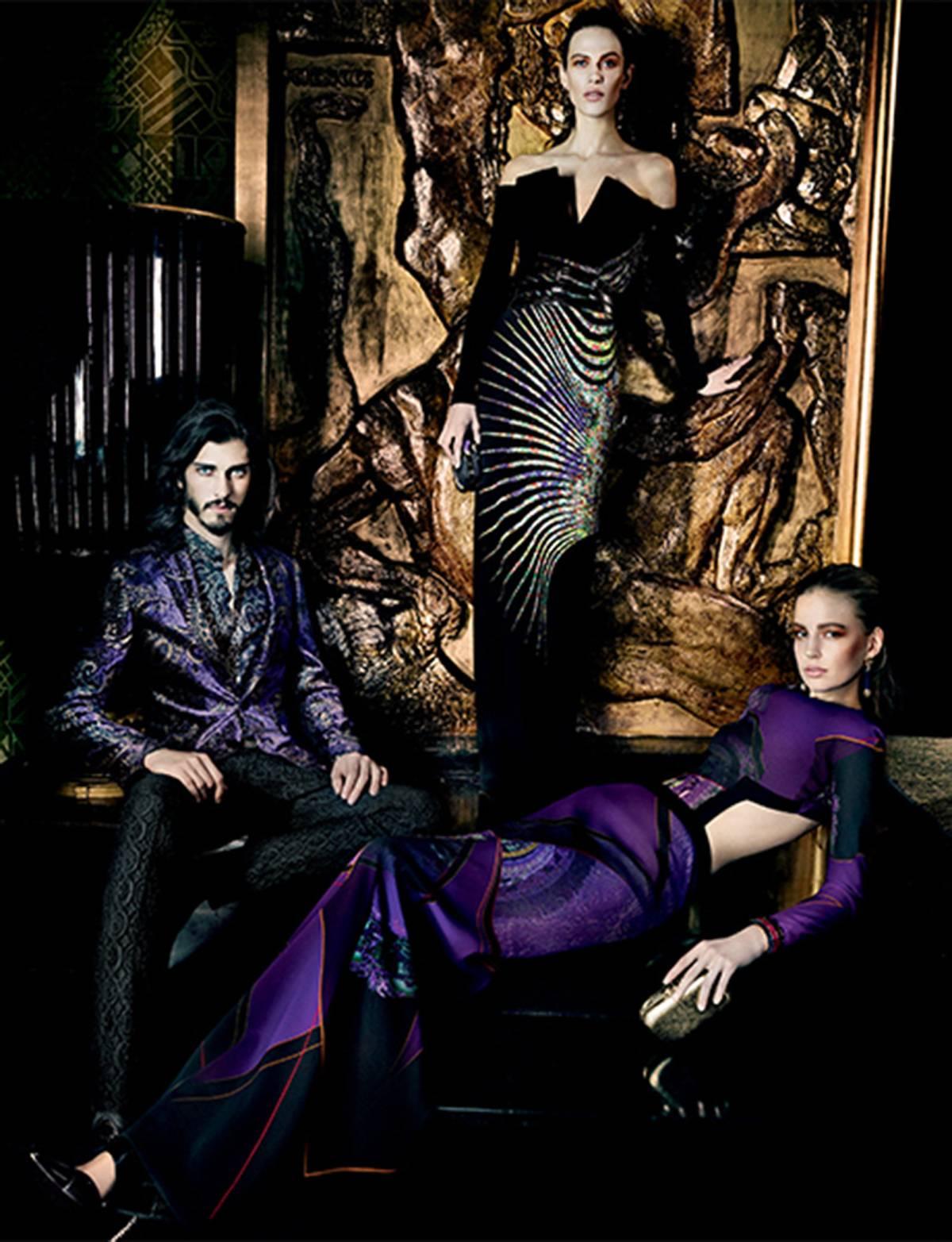 New ETRO AD CAMPAIGN RUNWAY Purple Gown CUTOUT Open Back 3