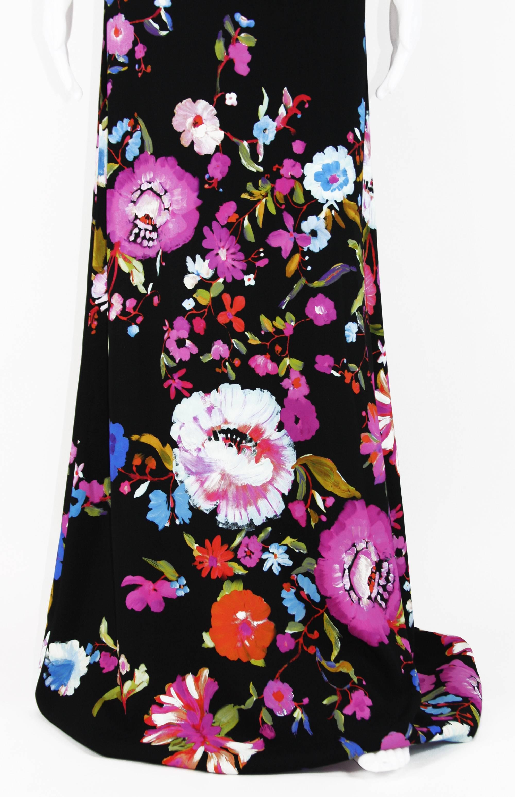 ETRO - Robe longue italienne à imprimé floral, campagne AD, dos ouvert, taille 40 - US 4, état neuf en vente 1