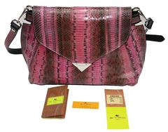 New ETRO Cornelia Runway Watersnake Leather Clutch Shoulder Bag