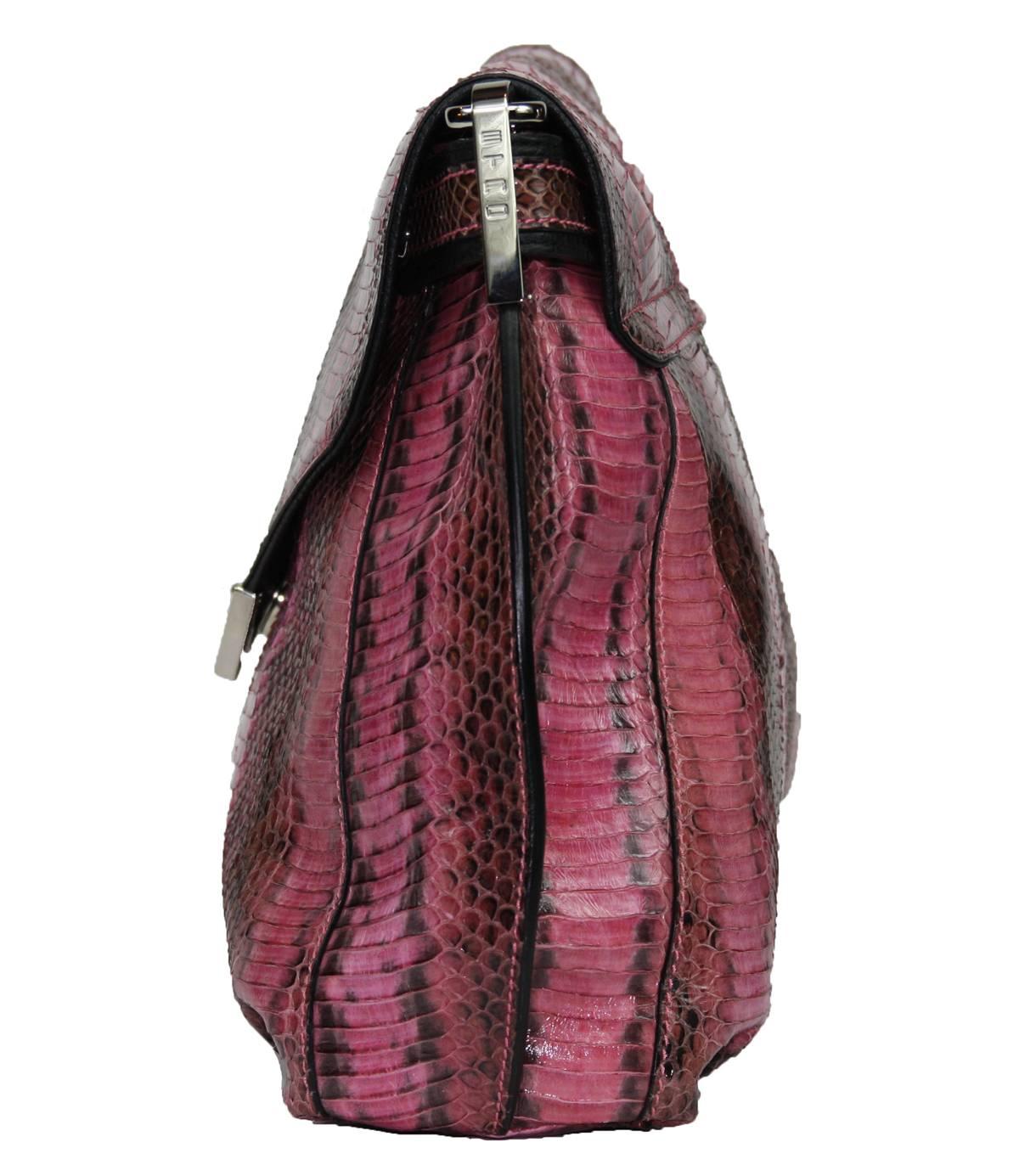 New ETRO Cornelia Runway Watersnake Leather Clutch Shoulder Bag For Sale 1