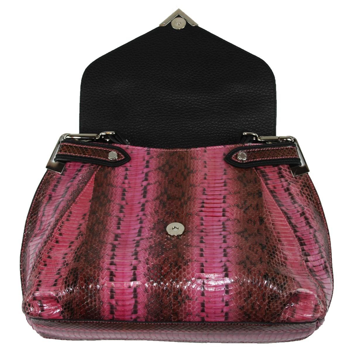New ETRO Cornelia Runway Watersnake Leather Clutch Shoulder Bag For Sale 2