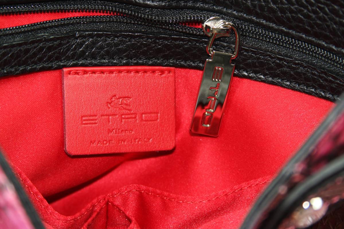 New ETRO Cornelia Runway Watersnake Leather Clutch Shoulder Bag For Sale 3