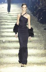 TOM FORD for GUCCI F/W 2003 OPEN BACK BANDAGE BLACK STRETCH SILK DRESS GOWN 40T