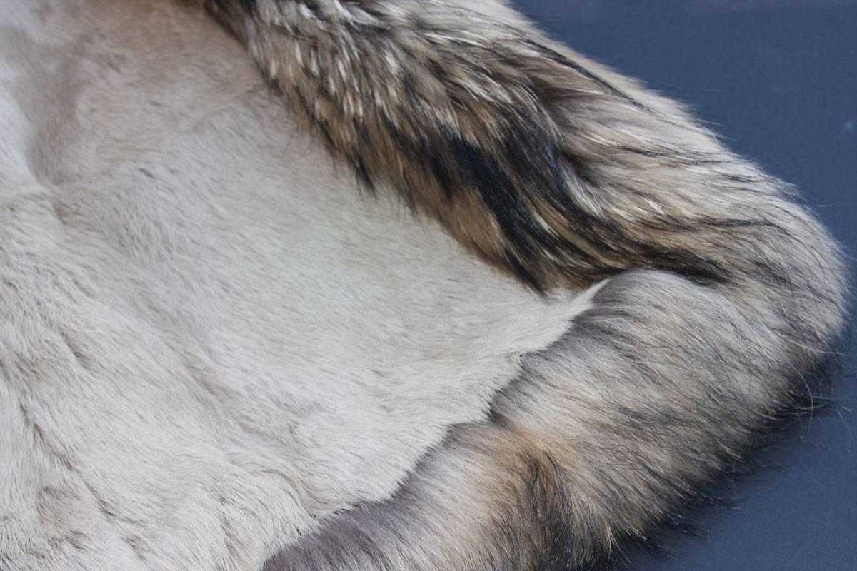 New ETRO Jacquared Detachable Fur Rabbit Lining Raccoon Hooded Beige Coat 5
