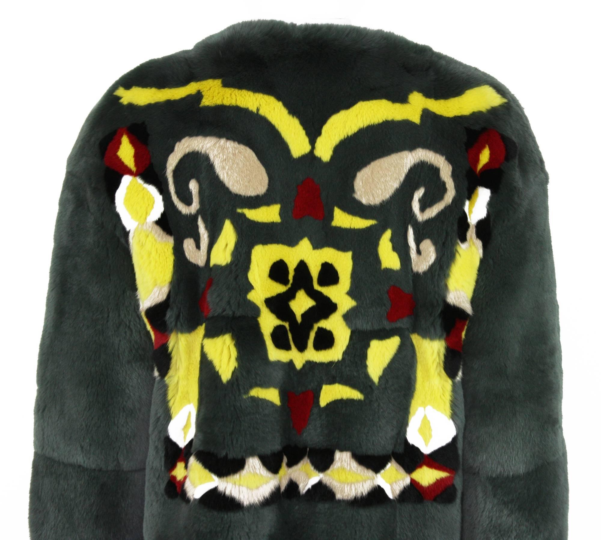 Donna Nuovo e unico ETRO Cappotto di pelliccia dal design astratto 42 - US 6 in vendita