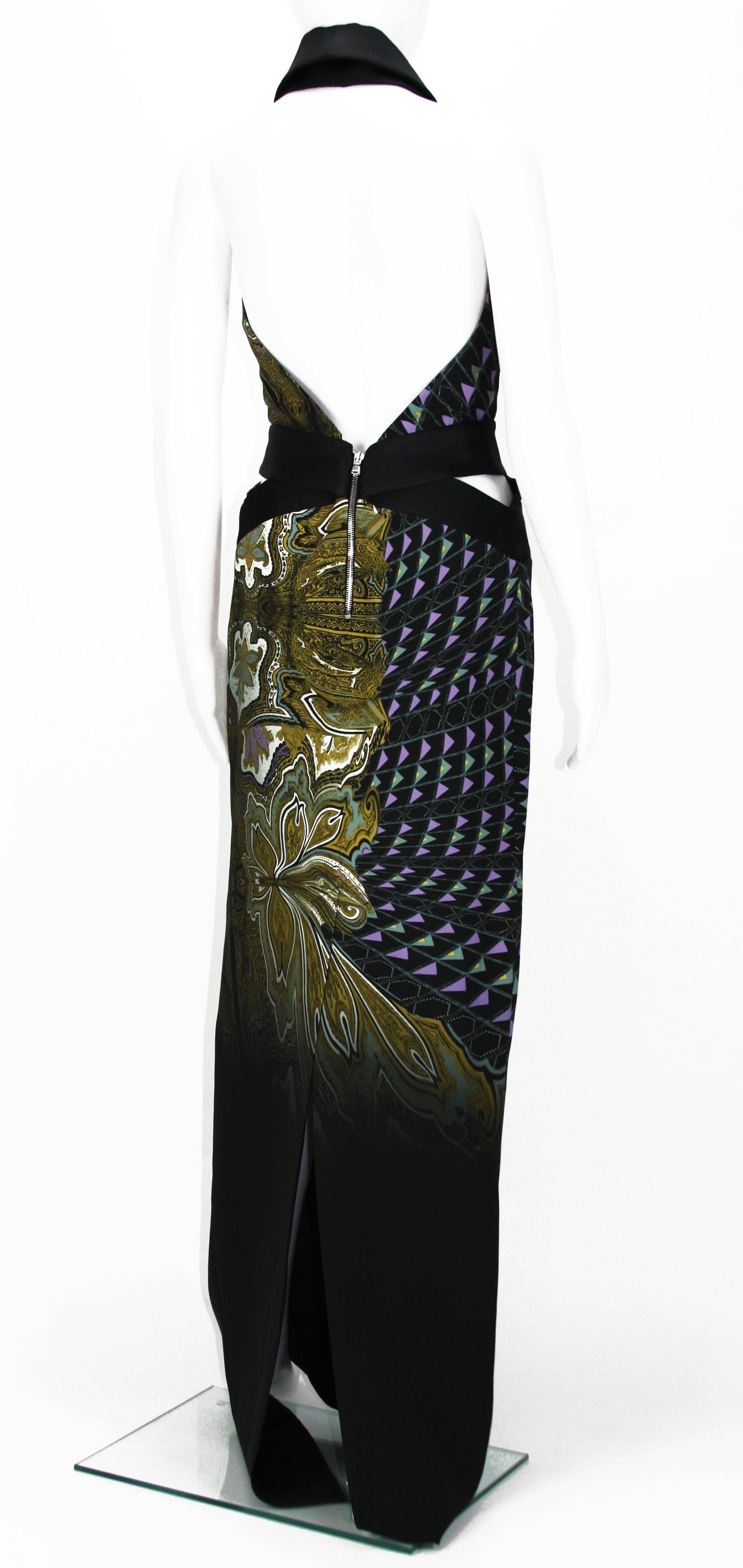 New ETRO Runway Printed Side Cutout Open Back Gown 40 - 4 2