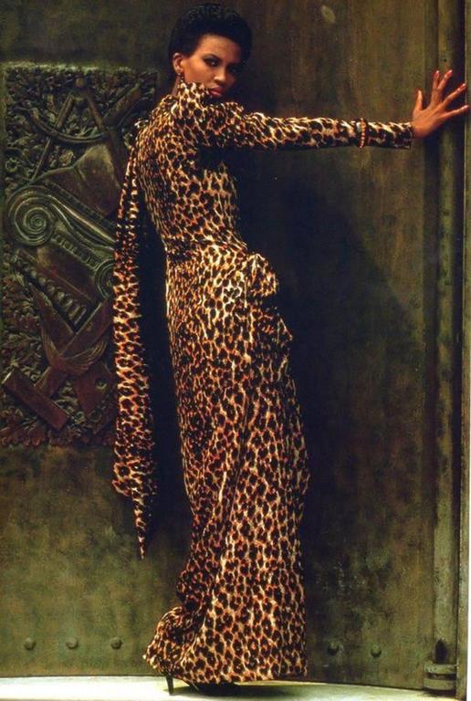 Yves Saint Laurent Runway F/W 1982/83 Leopard Silk Gown with