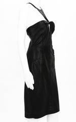 Tom Ford for Gucci 2004 Collection Black Leather Cocktail Dress It. 44 - US 8