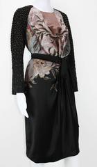 Neues, perlenbesetztes und besticktes, schwarzes Etro-Abendkleid mit Gürtel, Italienisch 44 - US 8/10
