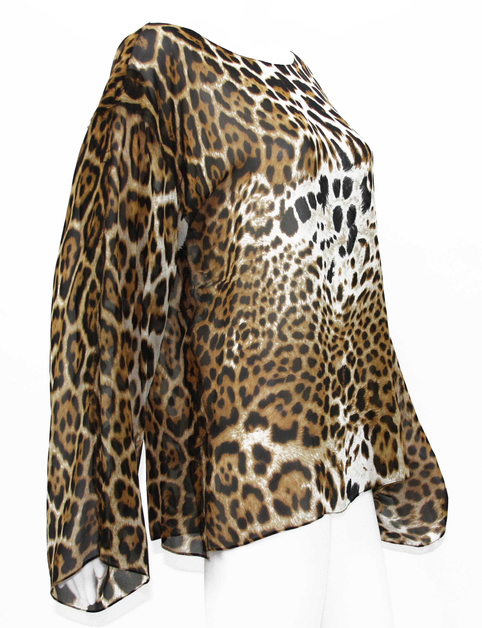 Brown Tom Ford for Yves Saint Laurent S/S 2002 Safari Collection Silk Blouse Fr. 38- 6 For Sale