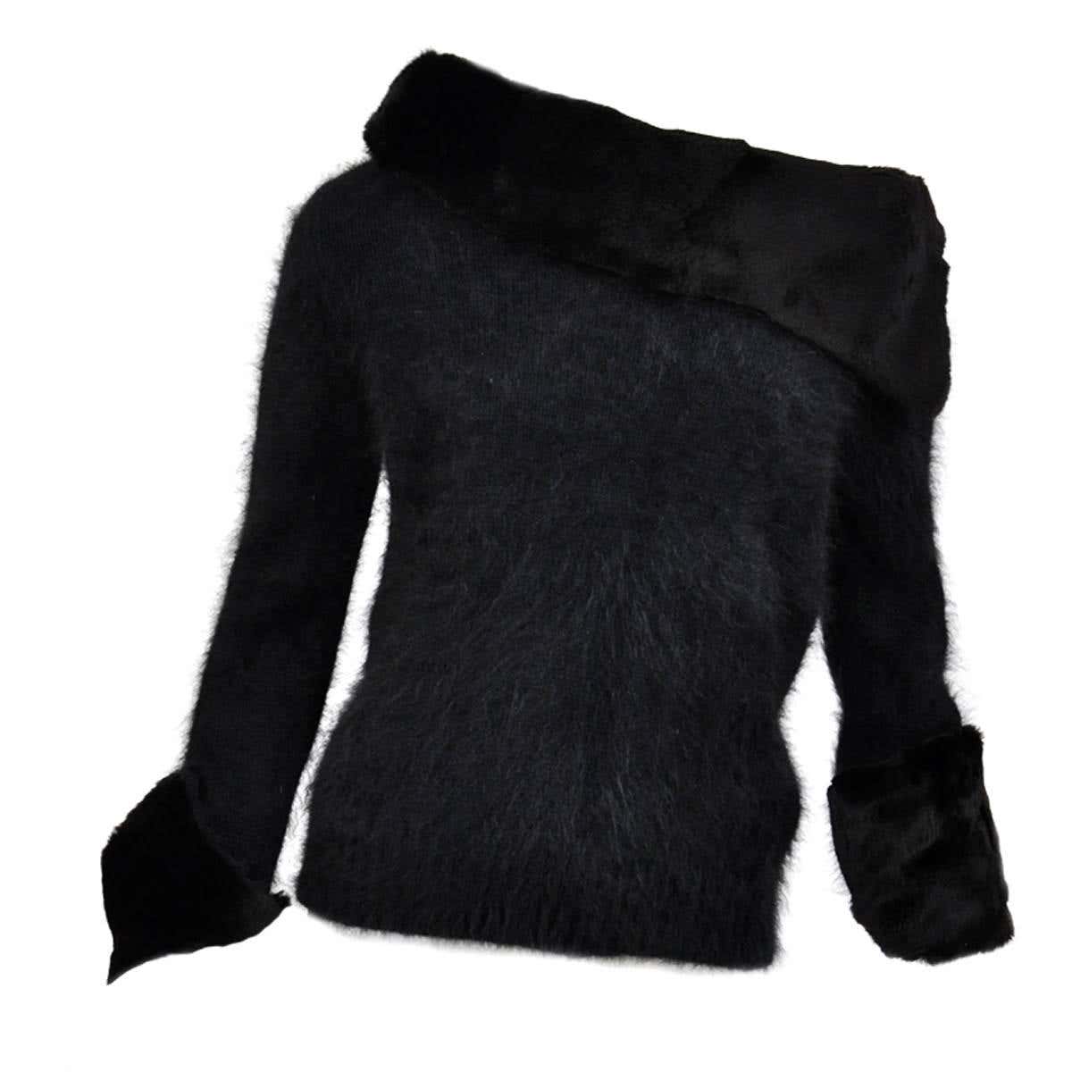 Tom Ford for Gucci Black Angora and Mink Fur Black Most Luxurious ...