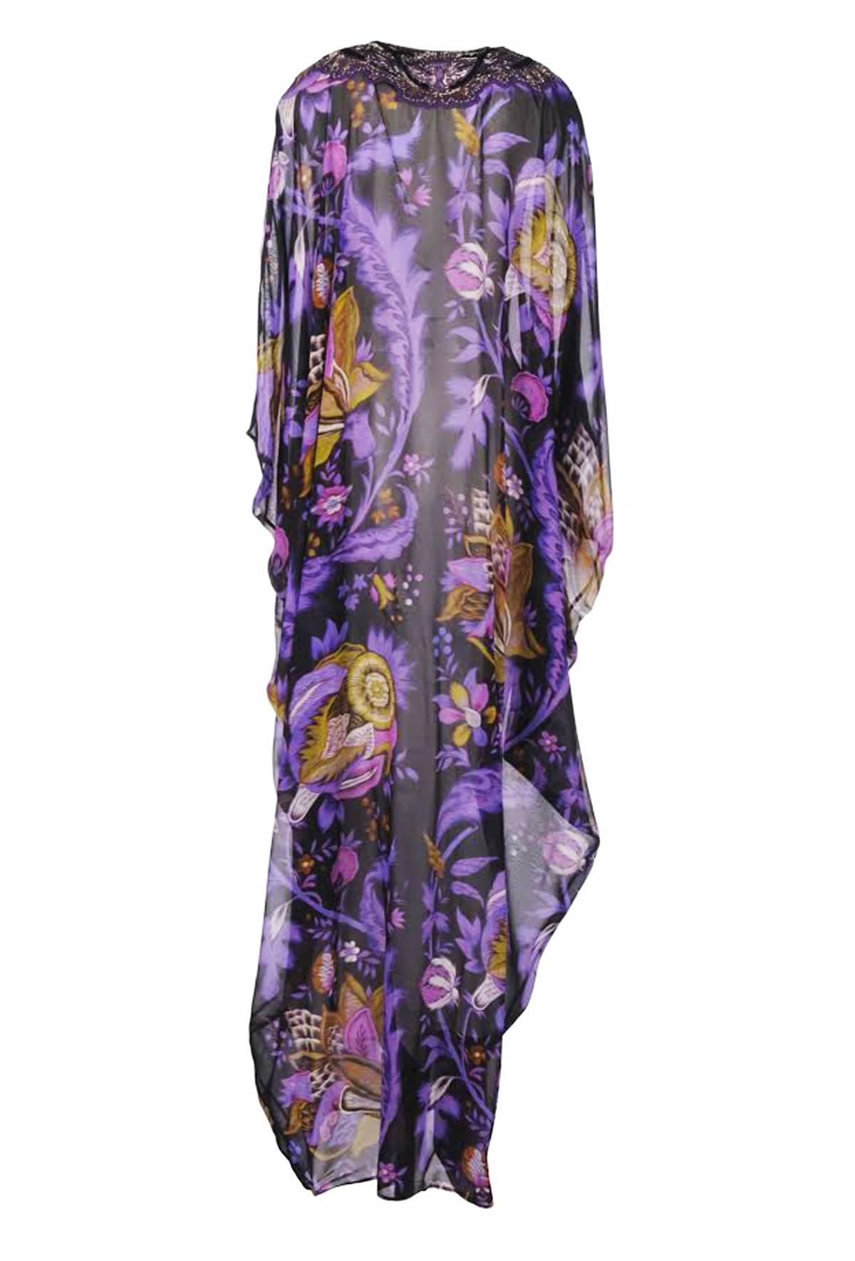 New ROBERTO CAVALLI Silk Beads Sequin Embellished Kimono Caftan Dress ...