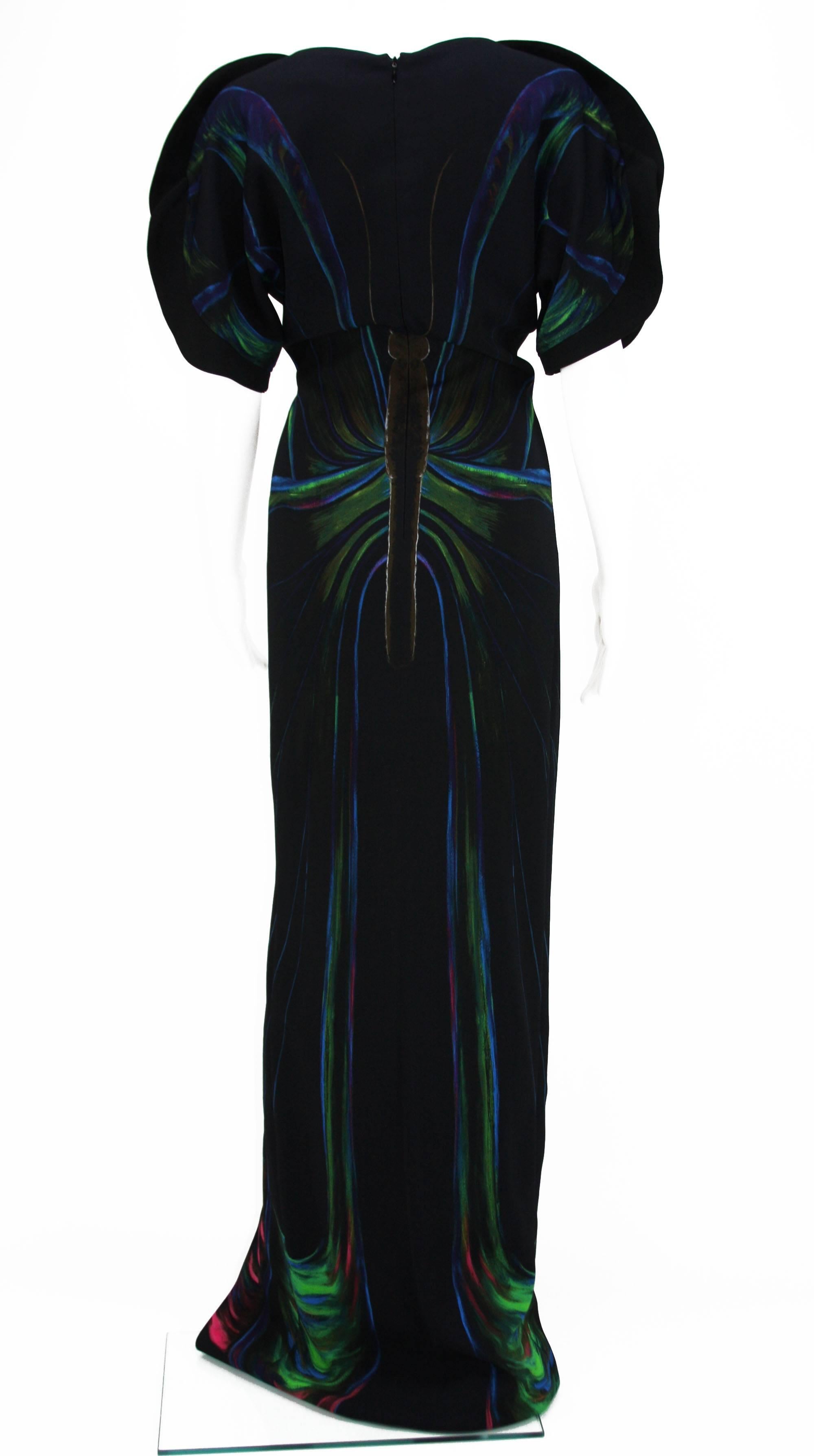Noir ETRO Robe de défilé surdimensionnée noire extensible à imprimé papillon, 40 - 4, collection neuve en vente