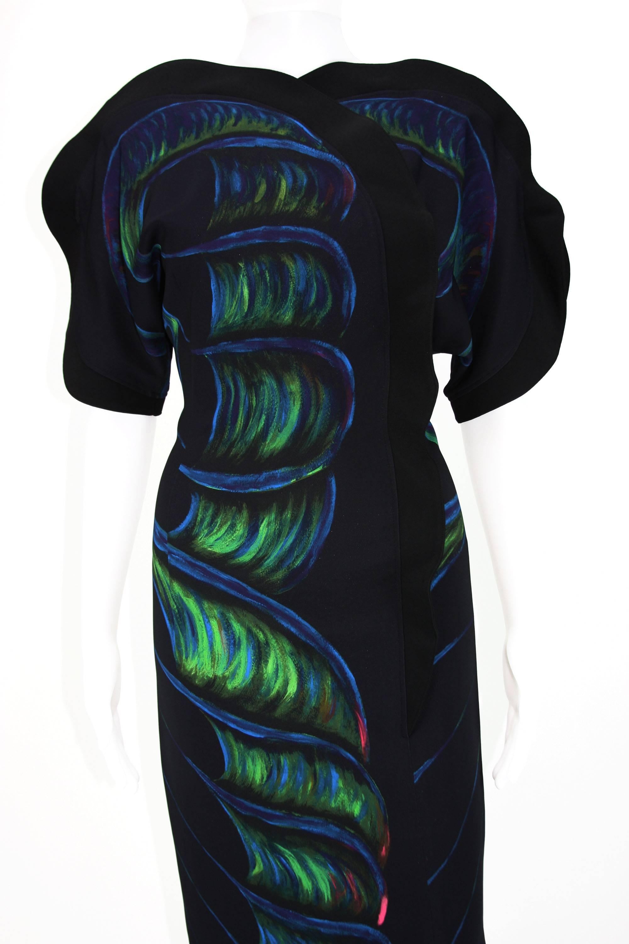 ETRO Robe de défilé surdimensionnée noire extensible à imprimé papillon, 40 - 4, collection neuve Pour femmes en vente