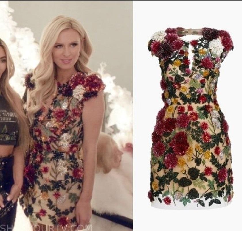 Oscar de la Renta S/S 2023 Crystal verschönert Blumen Illusion Minikleid US 6 im Angebot 15