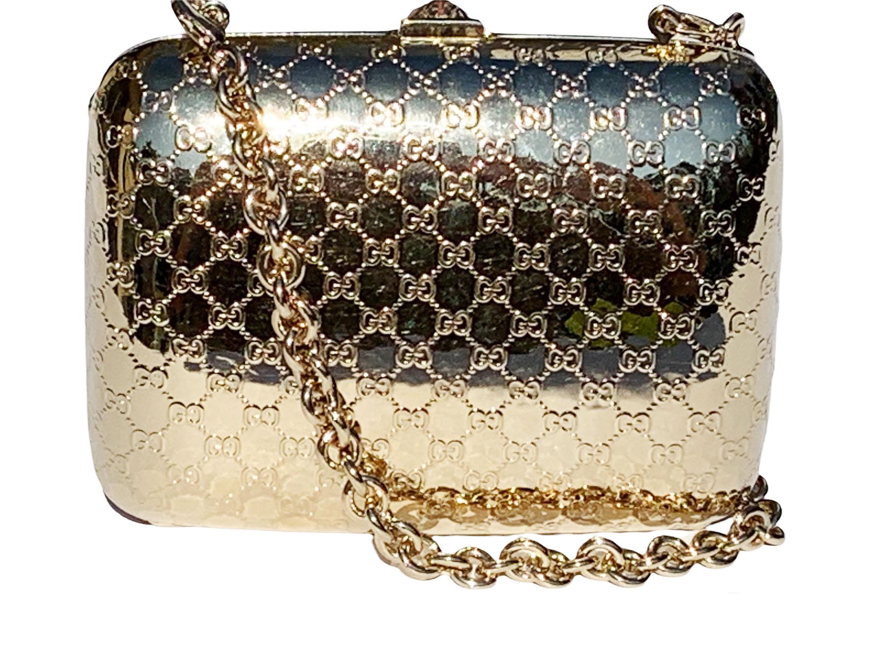 Tom Ford pour Gucci, pochette minaudière libellule en métal doré et émail MicroGuccissima Pour femmes en vente