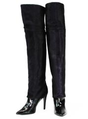 New PIERRE HARDY Italy Pony-Hair Over the Knee Leather Boots It. 39.5 - US 9