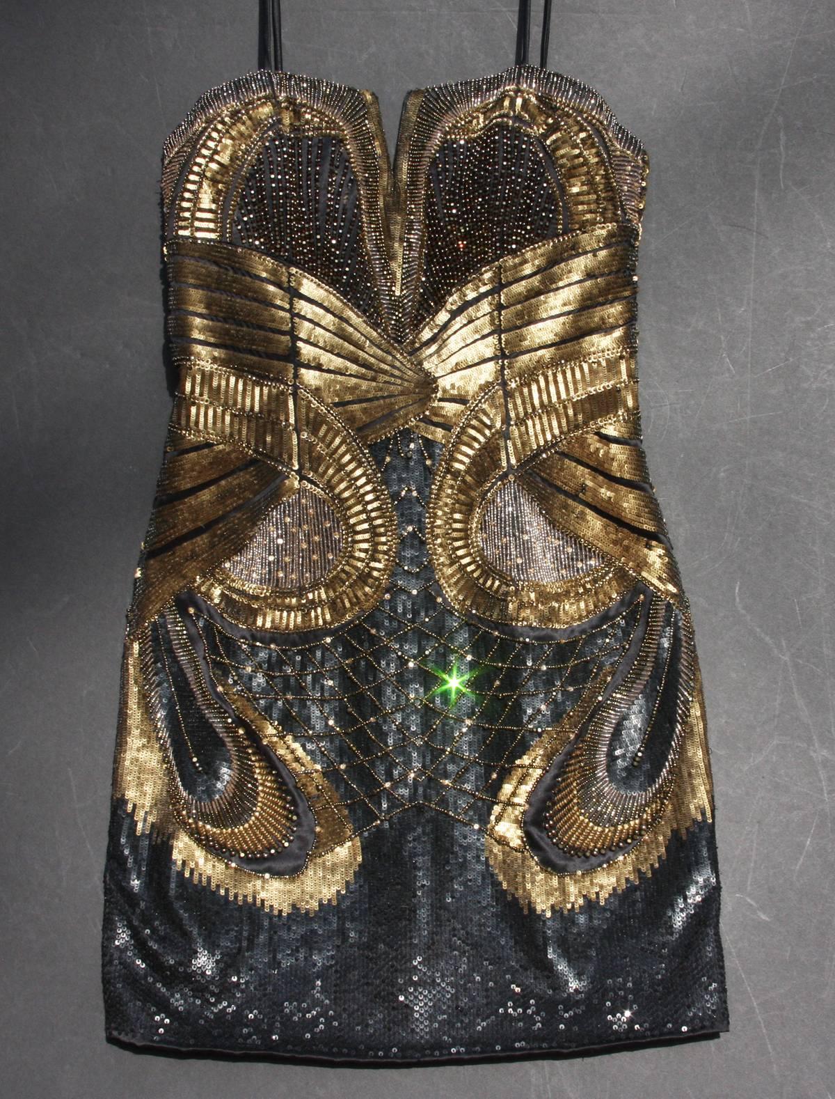 embellished corset mini dress