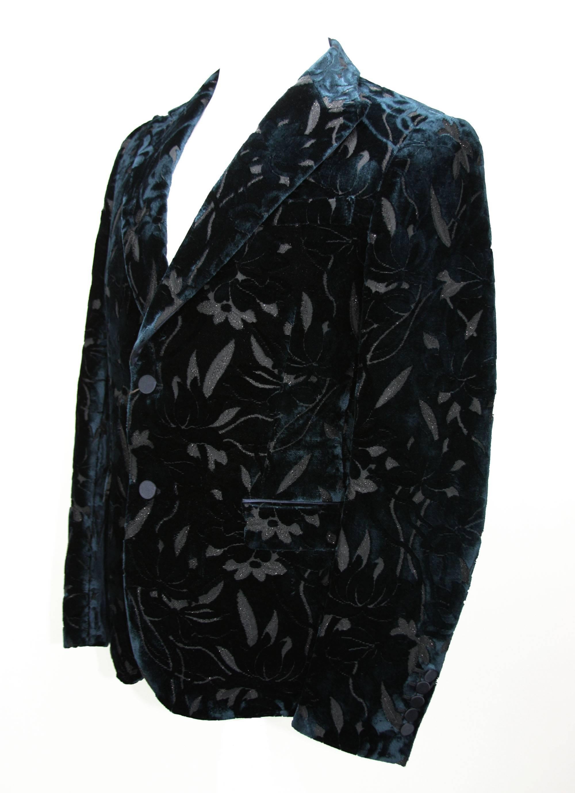 Men's New $4300 GUCCI Runway Salon Jacquard Velvet Dandy Evening Blazer It 48 - US 38