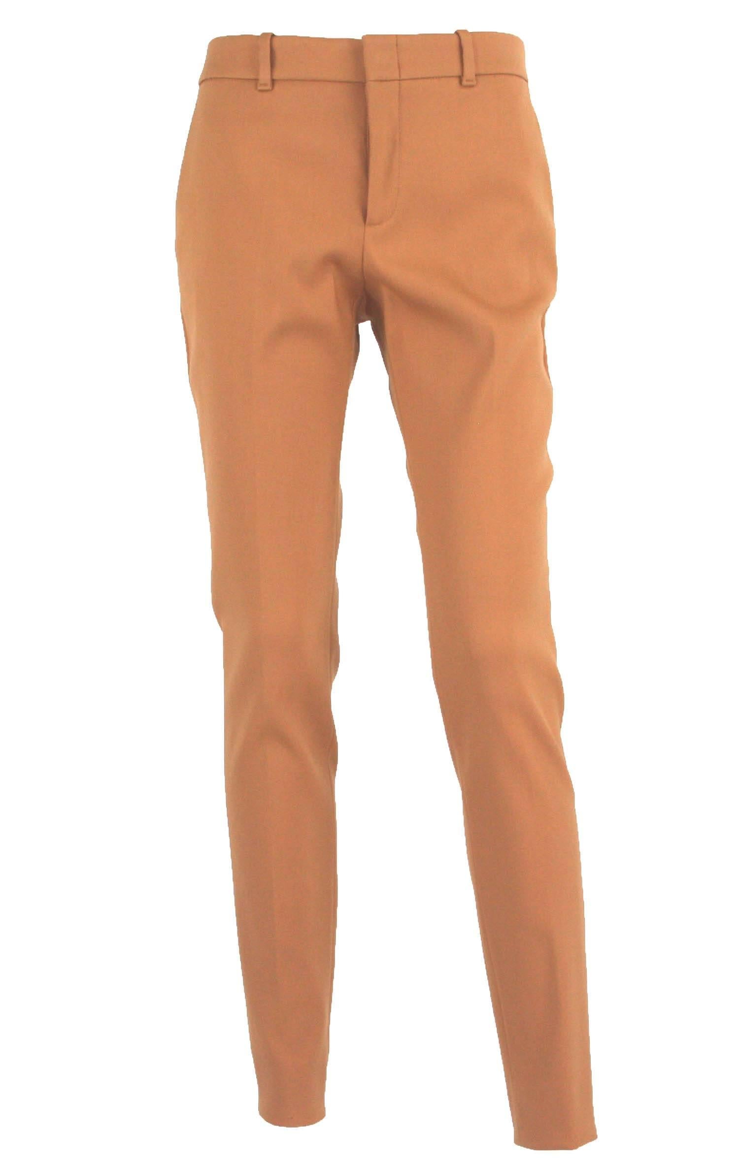 New Gucci Salmon Pant Suit Silk Blouse Stretch Slim Pants Leather Belt 42 - 6/8 For Sale 2