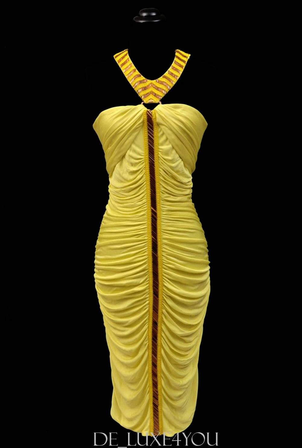 yellow beaded dress