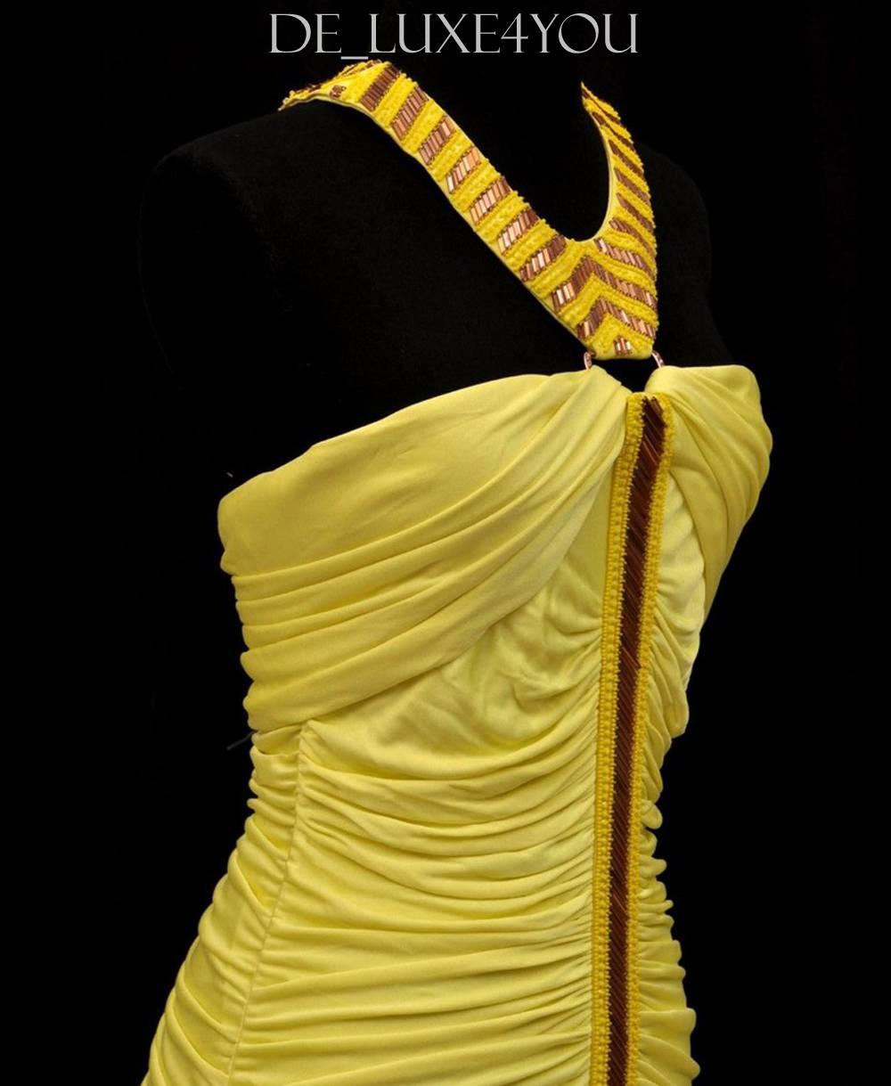 yellow stretch dress