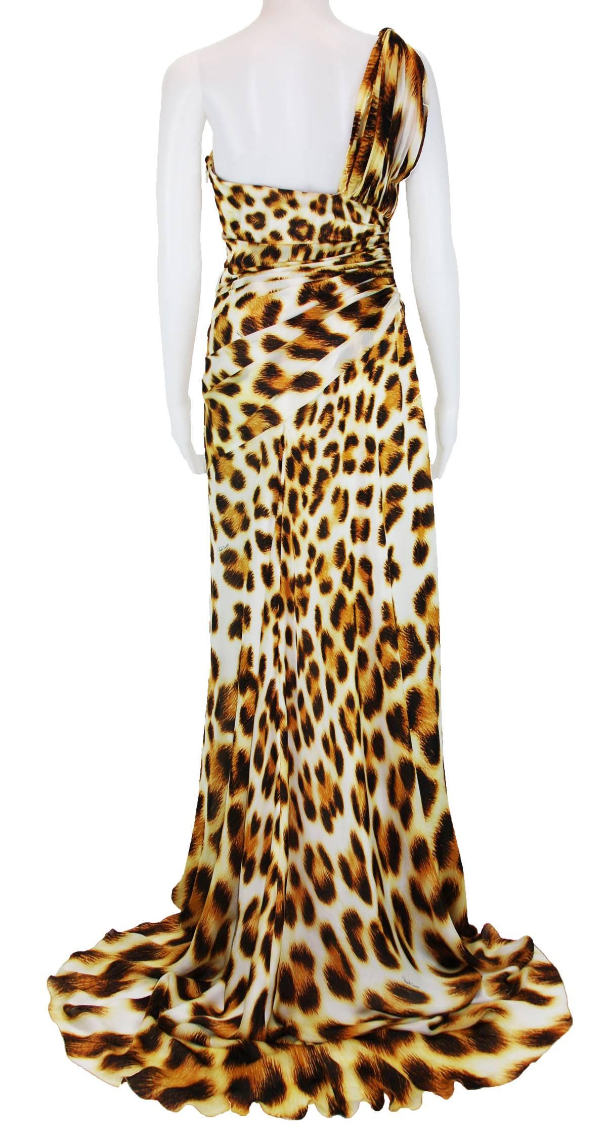 roberto cavalli leopard print dress