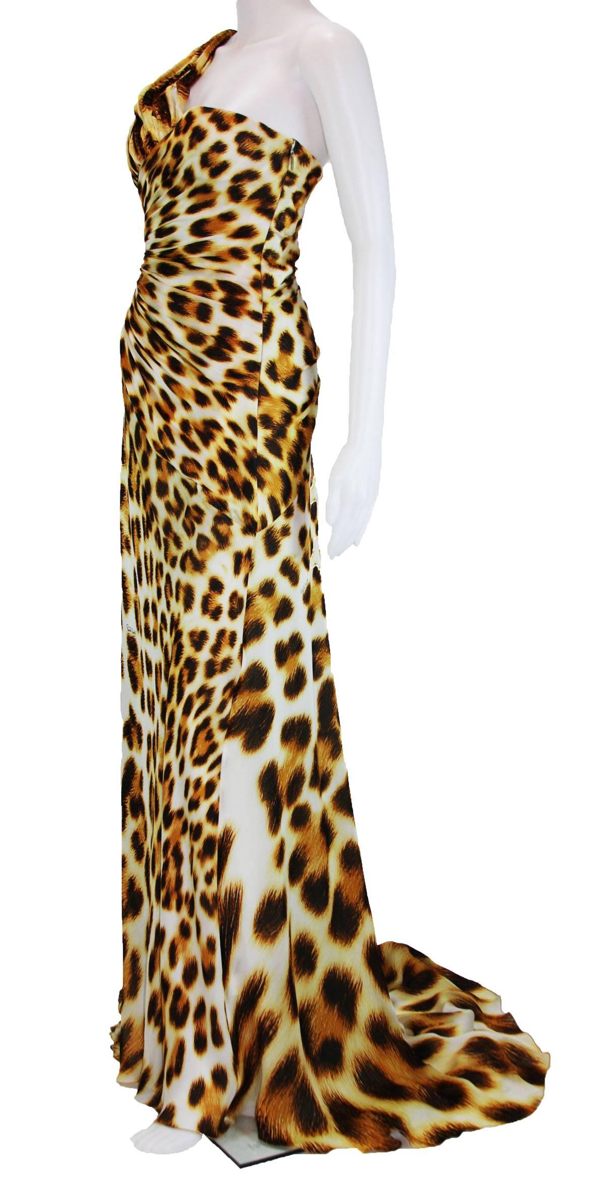 roberto cavalli leopard dress